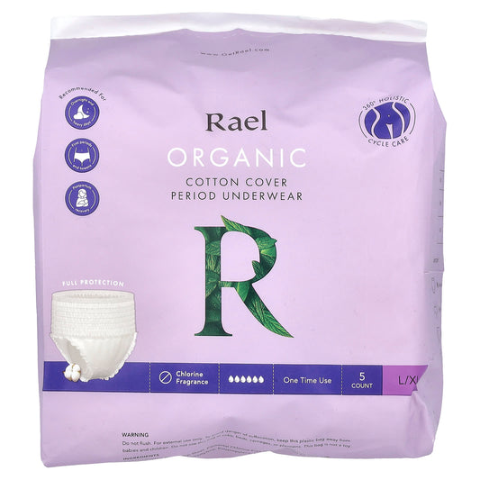 Rael, Organic Cotton Cover Period Underwear, L/XL , 5 Count - Image 1