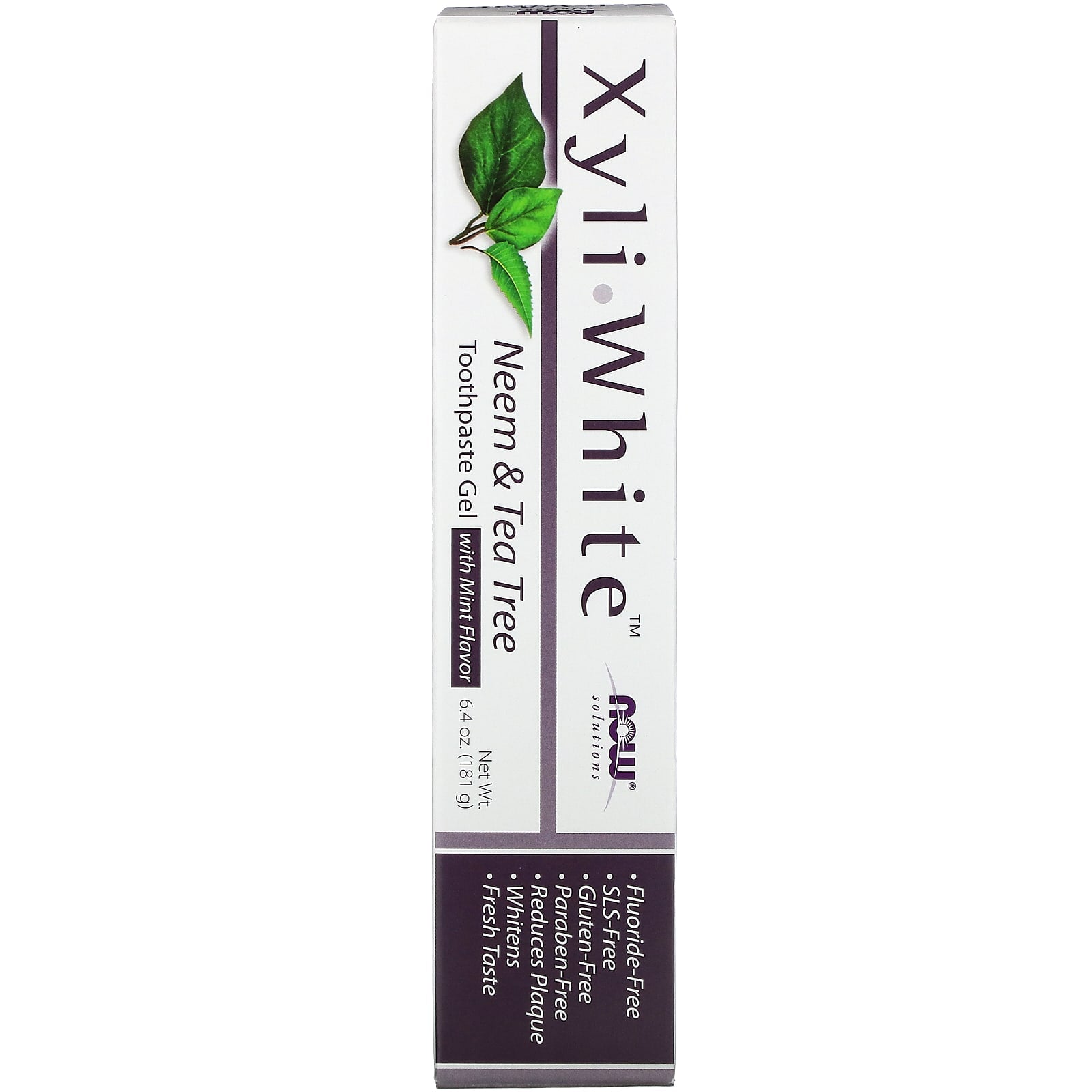NOW Foods, Solutions, XyliWhite Toothpaste Gel, Neem & Tea Tree, Mint, 6.4 oz (181 g) - Image 2