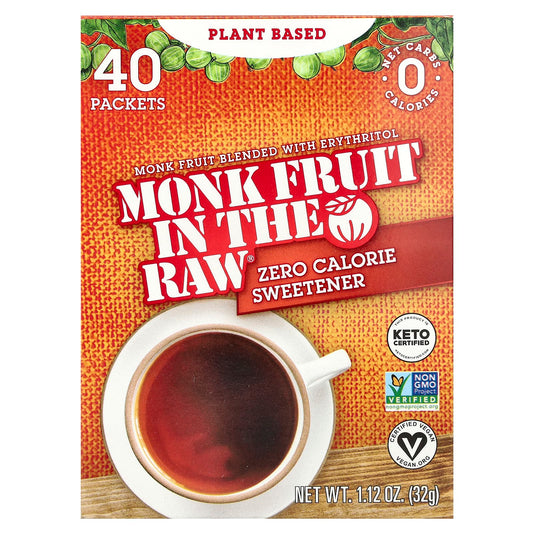 Zero-Calorie Monk Fruit Sweetener by In the Raw - 40 Packets - Image 1