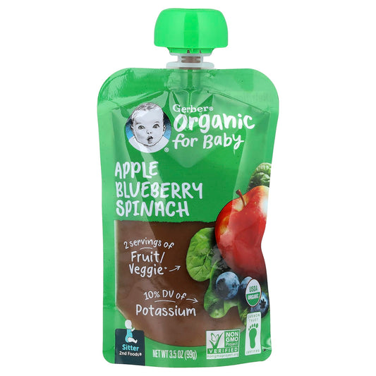 Gerber Organic Baby Food 2nd Foods Apple Blueberry Spinach - Image 1