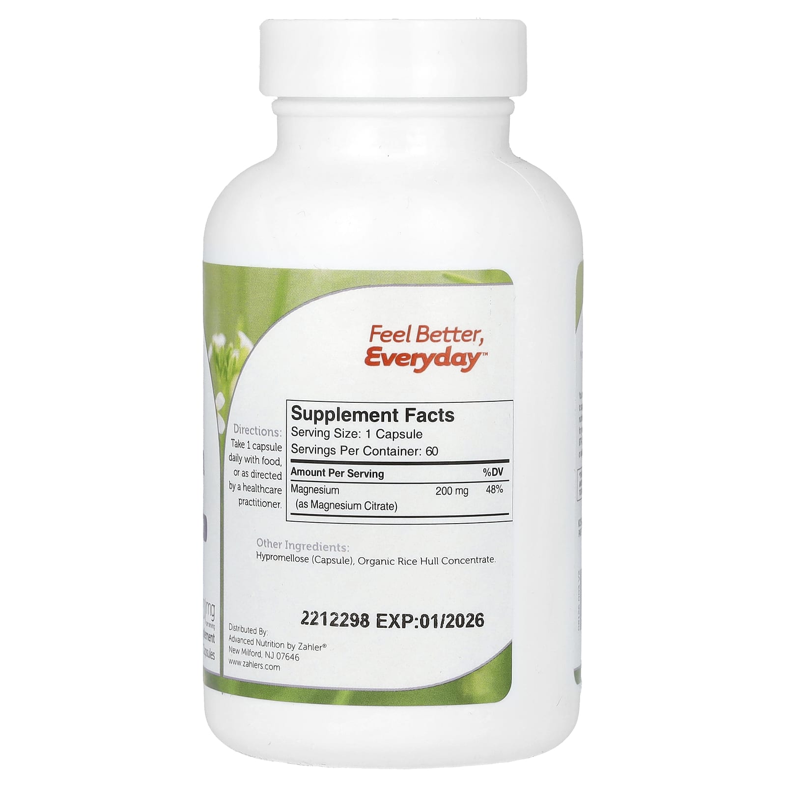 Zahler, Magnesium, 200 mg, 60 Capsules - Image 2