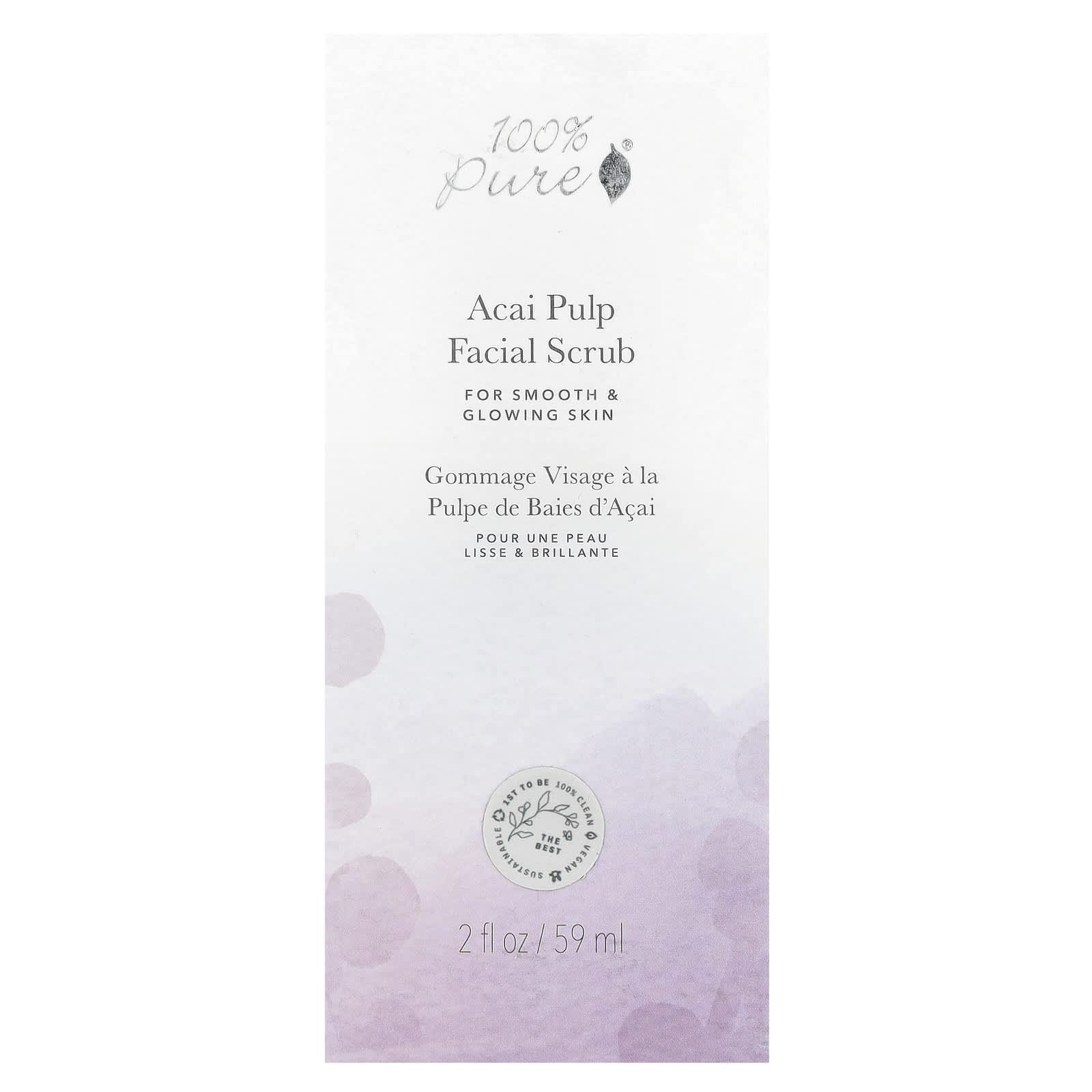100% Pure, Acai Pulp Facial Scrub, 2 fl oz (59 ml)