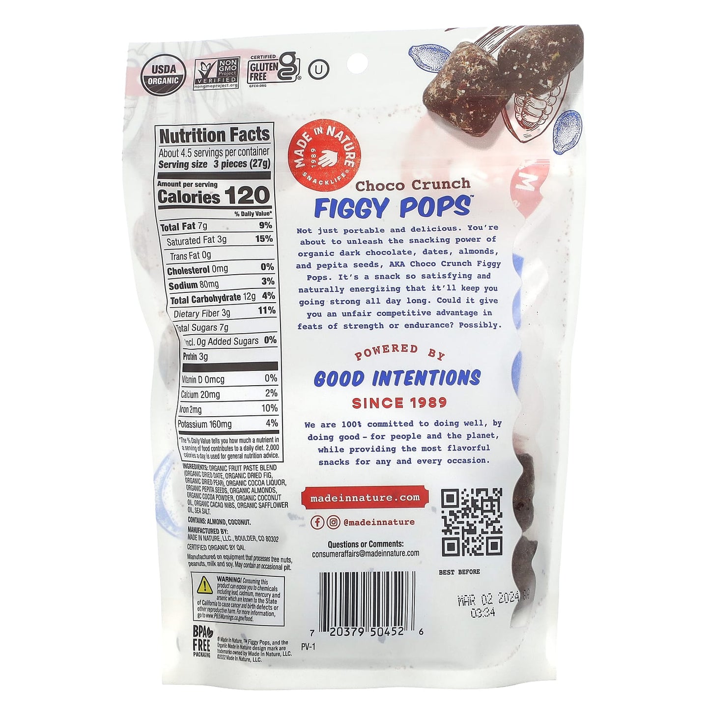 Made in Nature, Figgy Pops, Choco Crunch, 4.2 oz (119 g) - Image 2