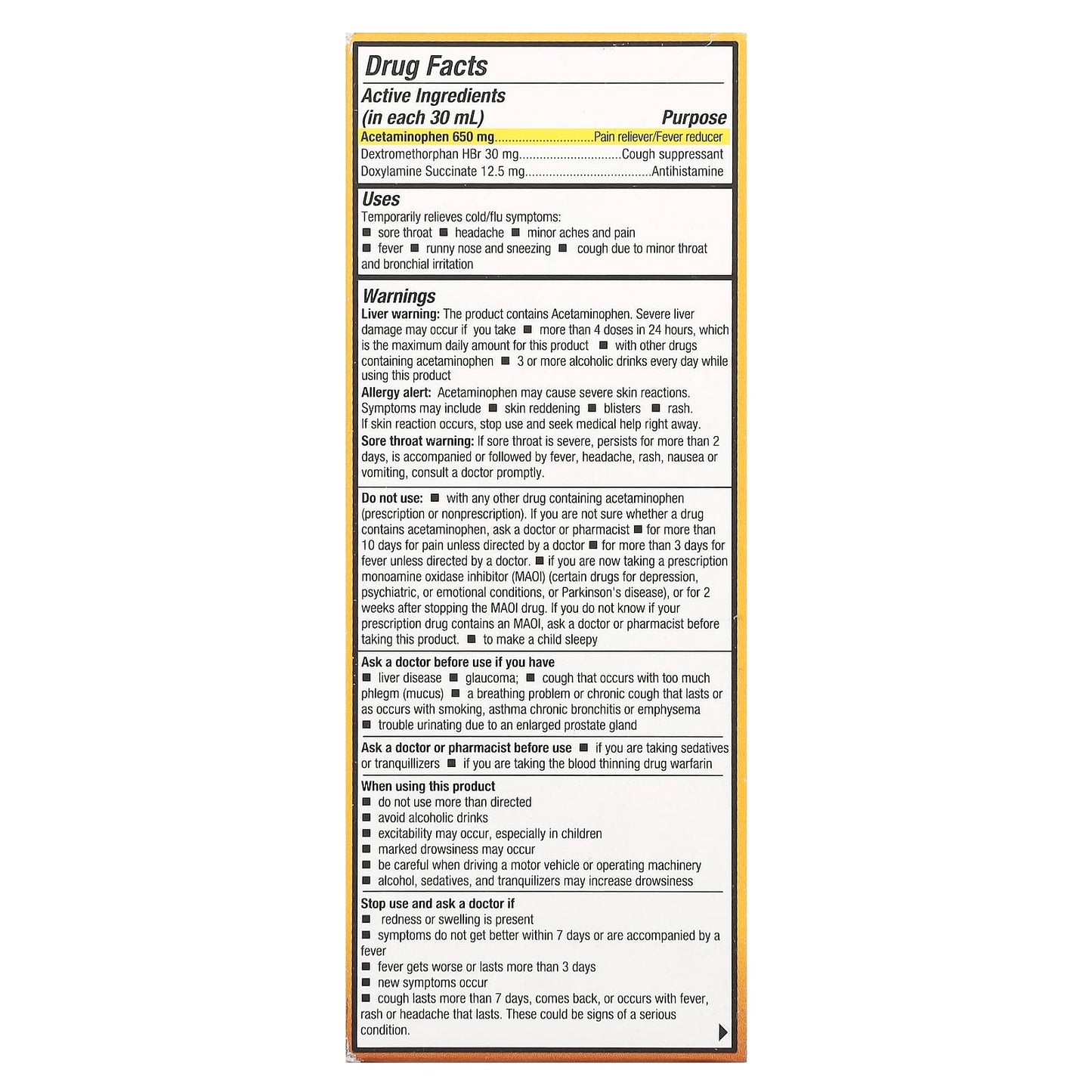 Tukol, Honey Multi Symptom, Cold & Flu, Night Time, Ages 12+, Natural Honey, 4 fl oz (118 ml) - Image 2