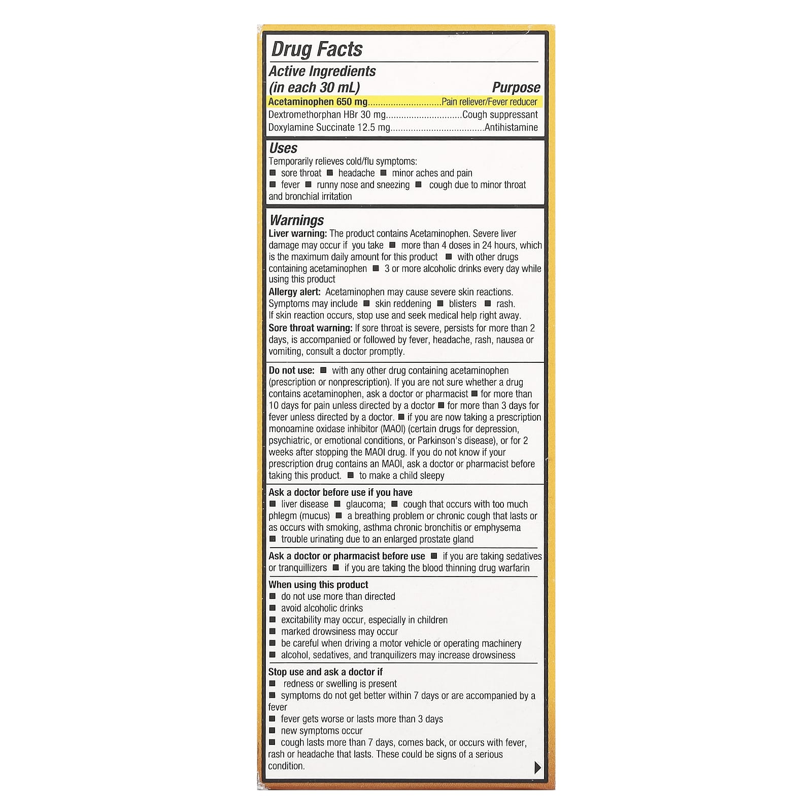 Tukol, Honey Multi Symptom, Cold & Flu, Night Time, Ages 12+, Natural Honey, 4 fl oz (118 ml) - Image 2