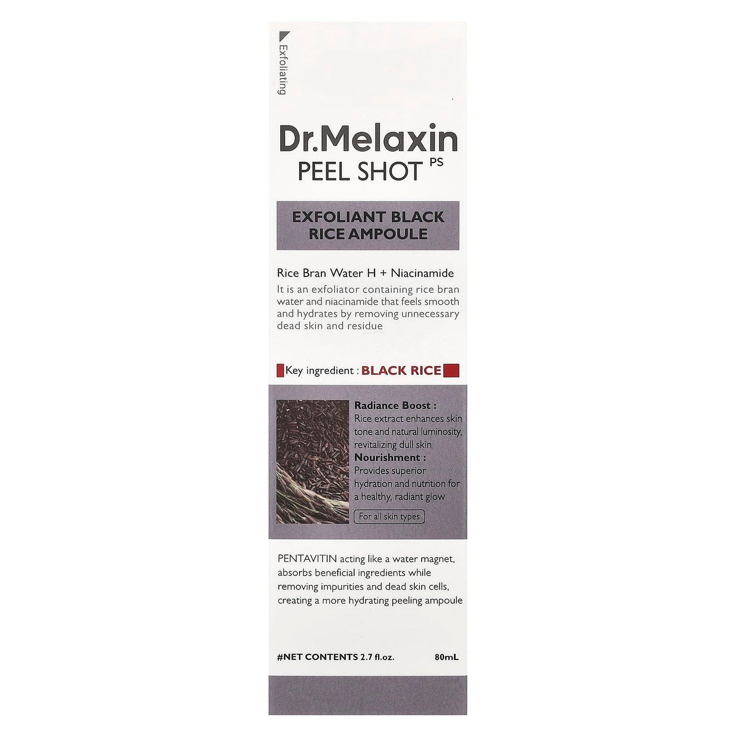 Black Rice Peel Shot Exfoliant for Smooth Radiant Skin - Dr.Melaxin - Image 2
