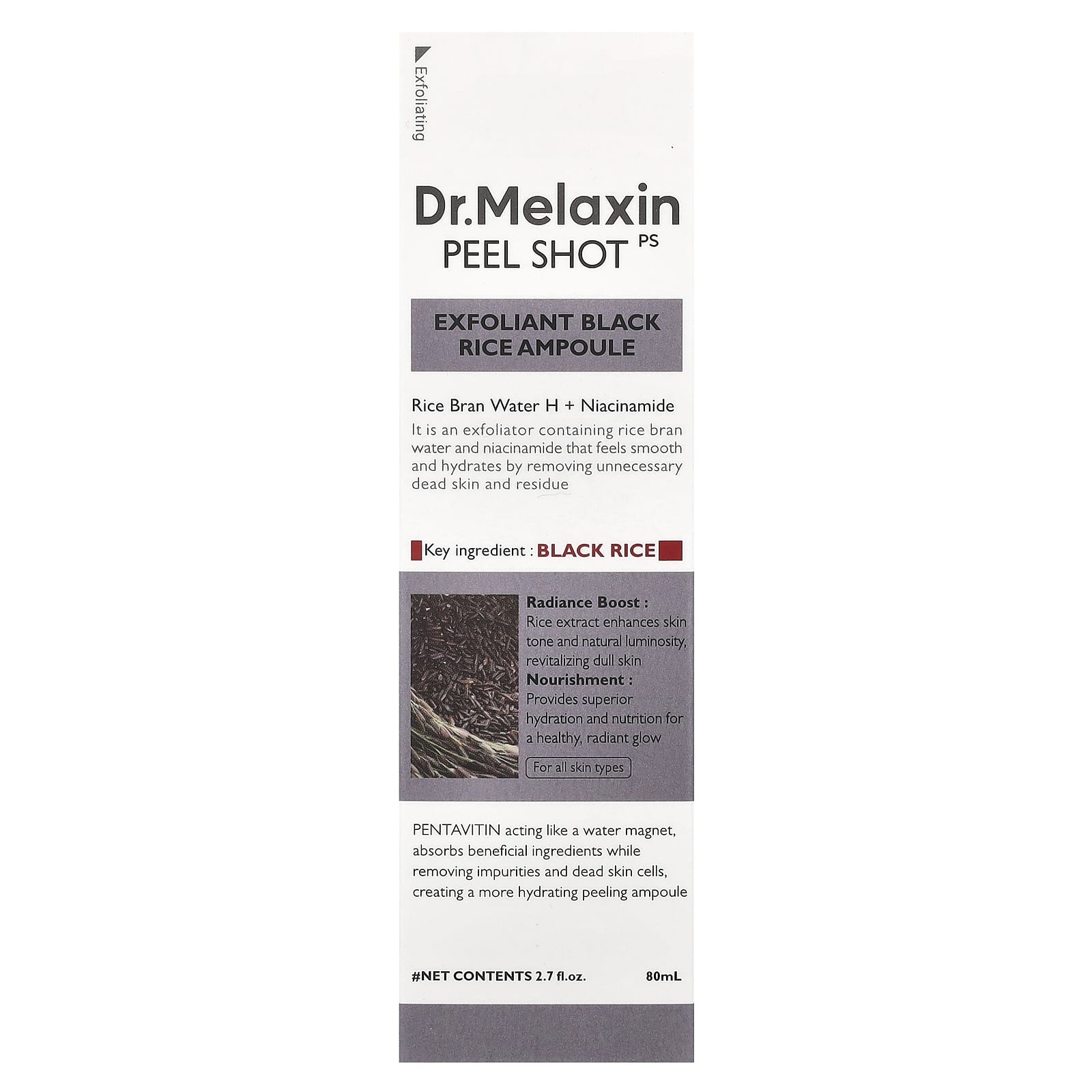 Black Rice Peel Shot Exfoliant for Smooth Radiant Skin - Dr.Melaxin - Image 2