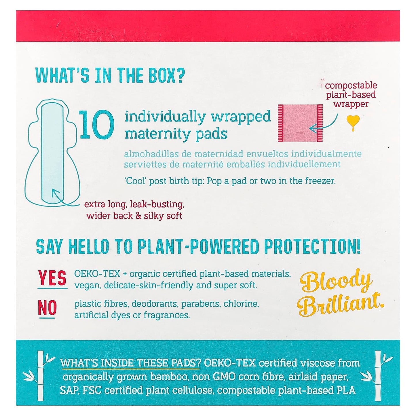 Ultra Heavy Maternity Pads, 10 Pads - Plant-Based, Eco-Friendly - Image 2