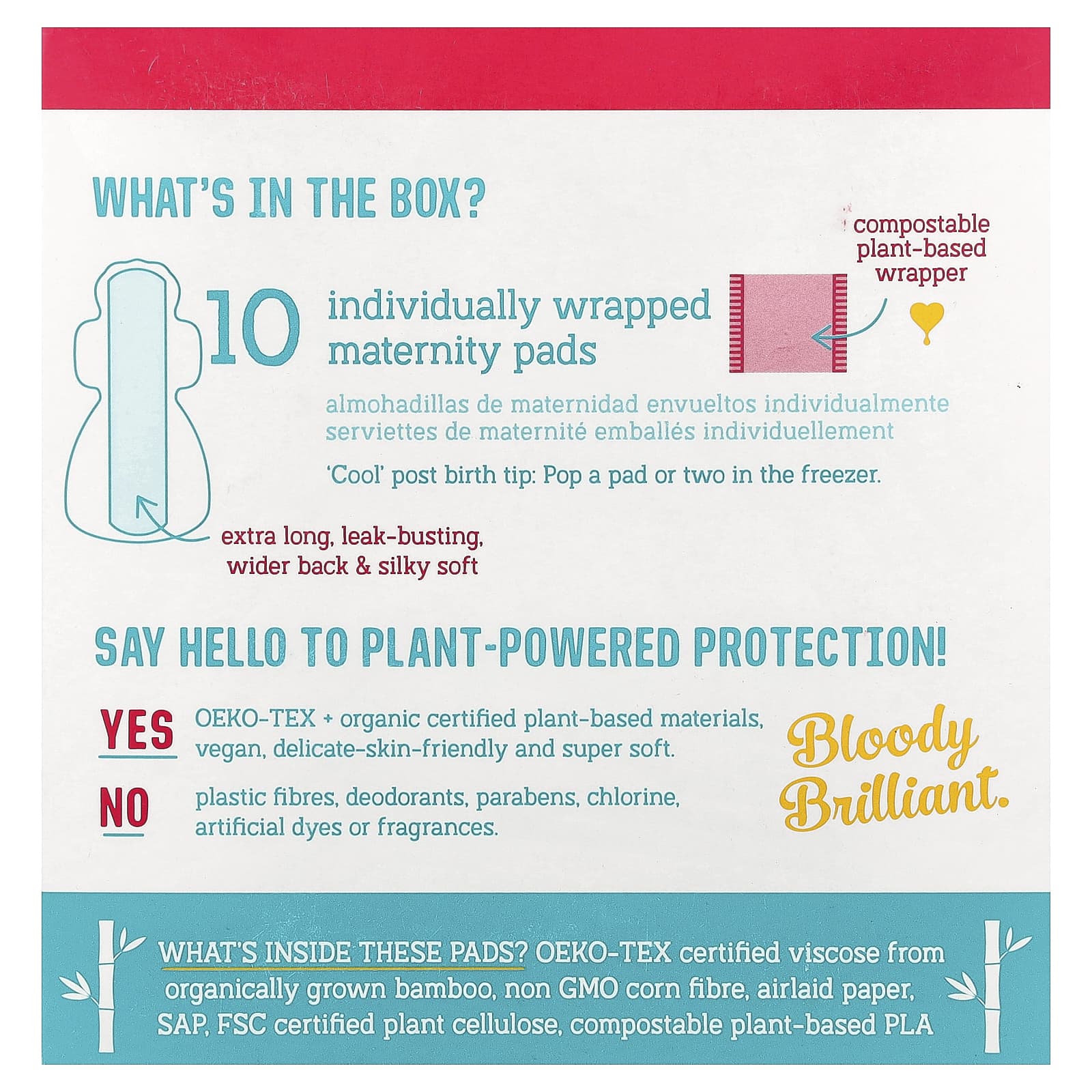 Ultra Heavy Maternity Pads, 10 Pads - Plant-Based, Eco-Friendly - Image 2