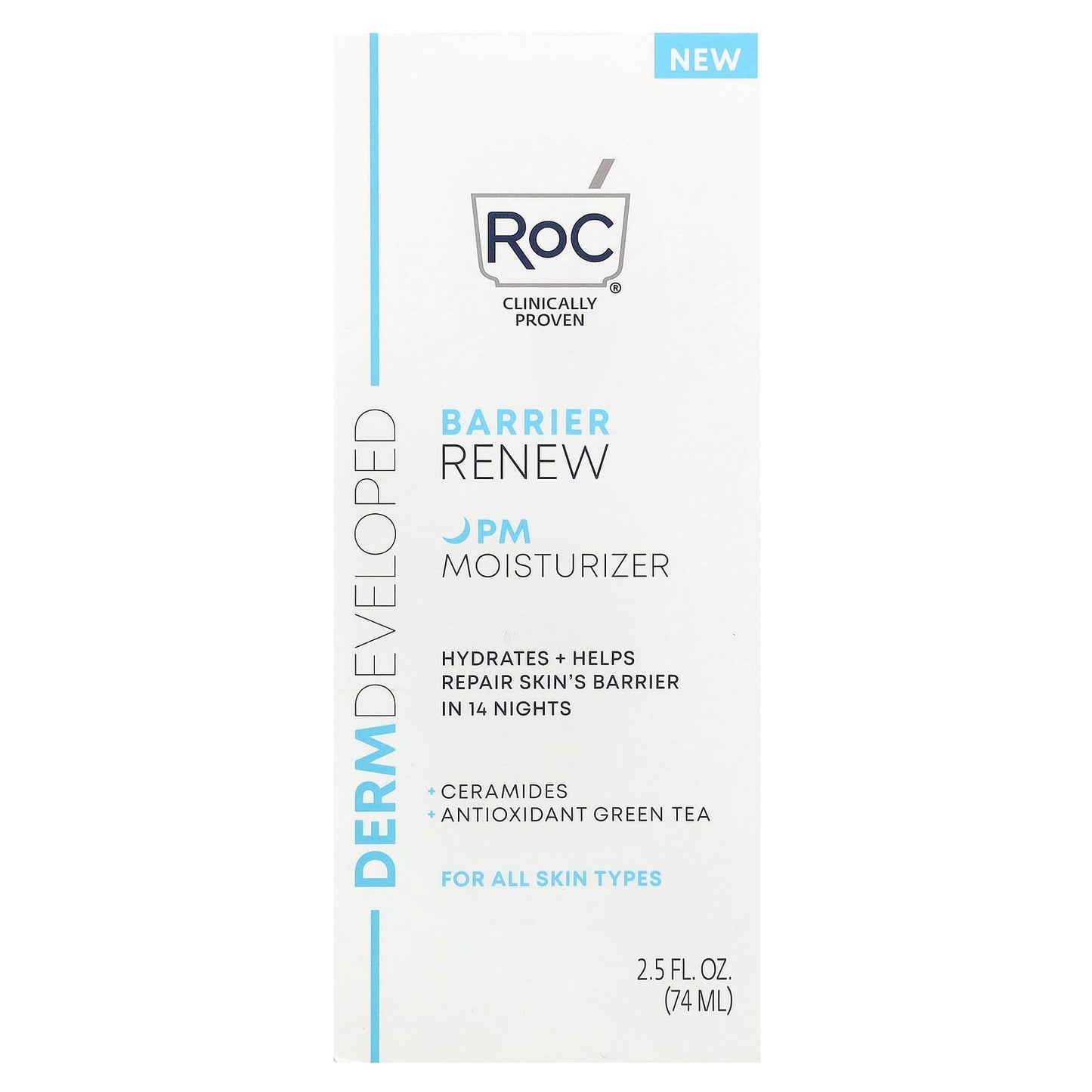 RoC, Barrier Renew, PM Moisturizer, Fragrance Free, 2.5 fl oz (74 ml) - Image 2