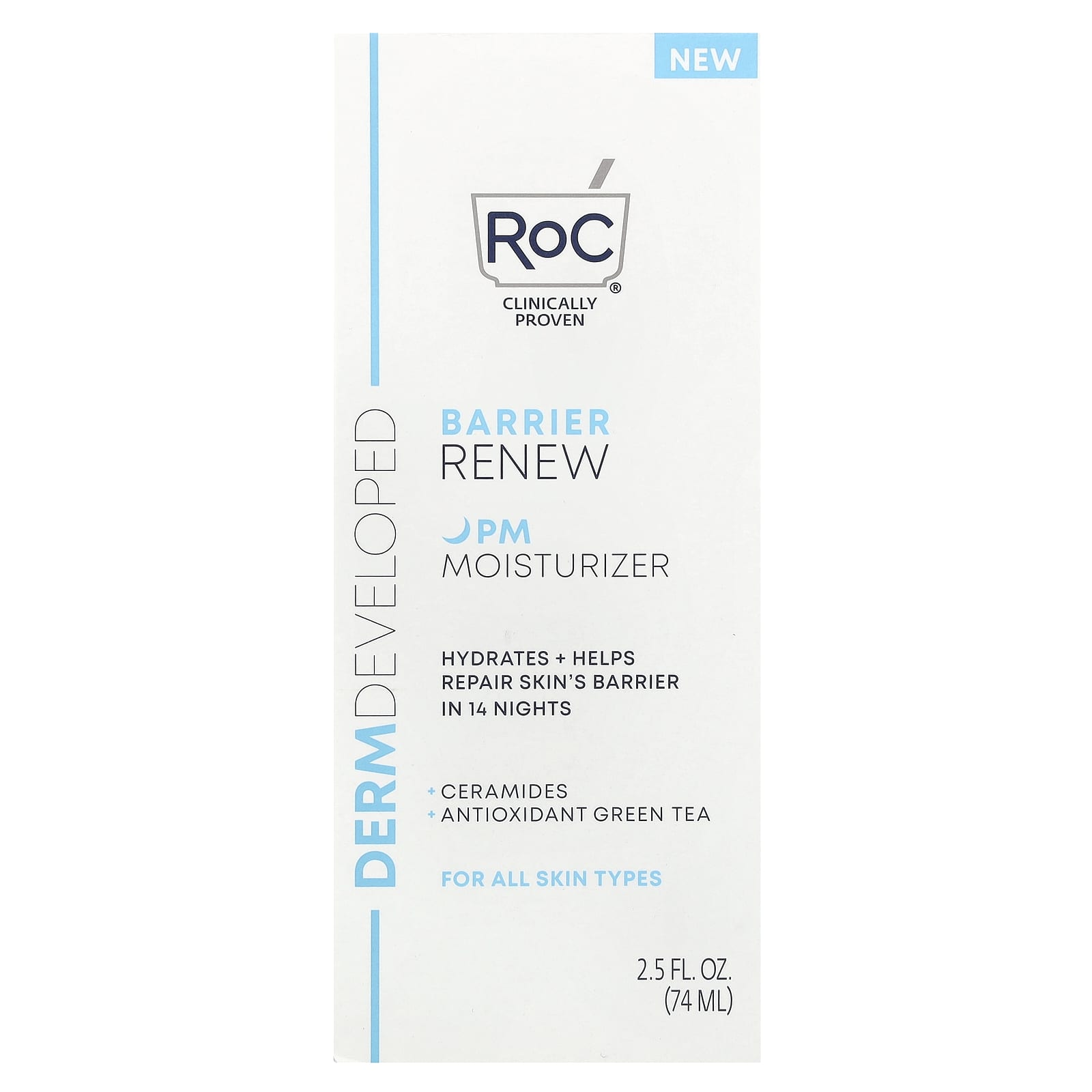 RoC, Barrier Renew, PM Moisturizer, Fragrance Free, 2.5 fl oz (74 ml) - Image 2