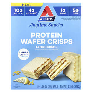 Lemon Creme Protein Crisps from Atkins - 5 Bars, 1.27 oz Each