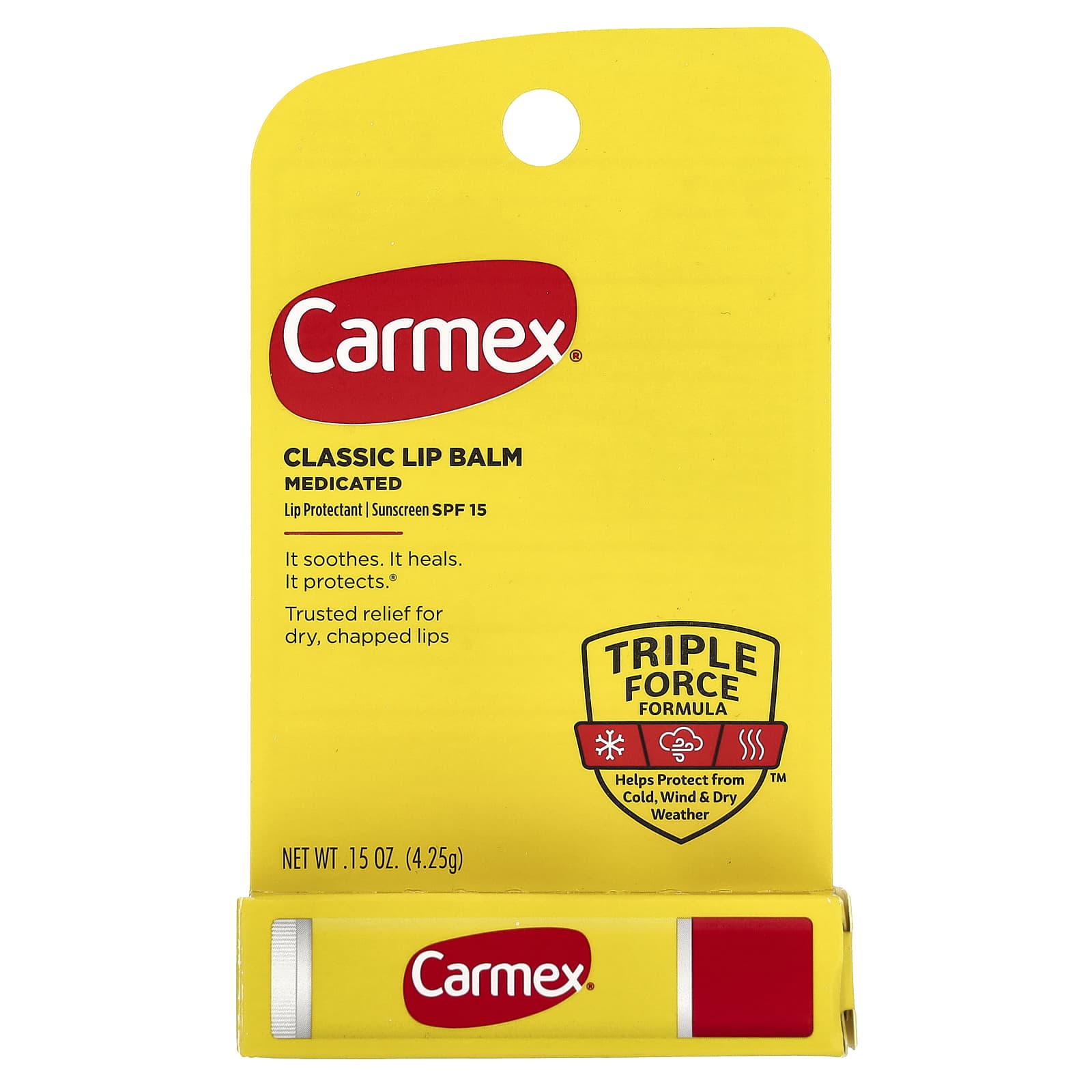 Carmex Medicated Lip Balm with SPF 15, Moisturizing Protection for Dry Lips - Image 2