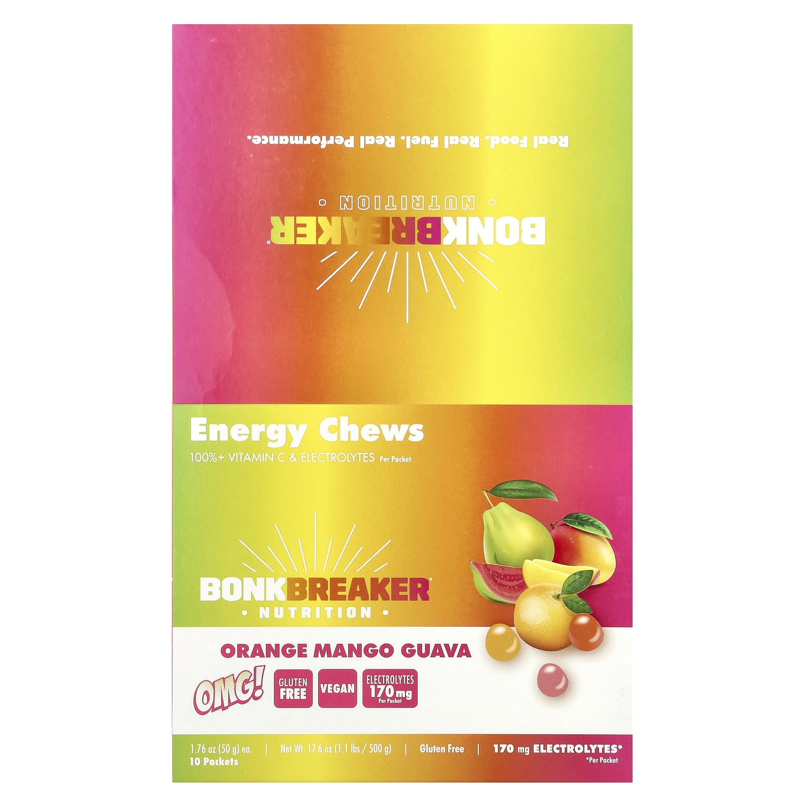 Orange Mango Guava Energy Chews | Bonk Breaker, 10 Packets - Image 1