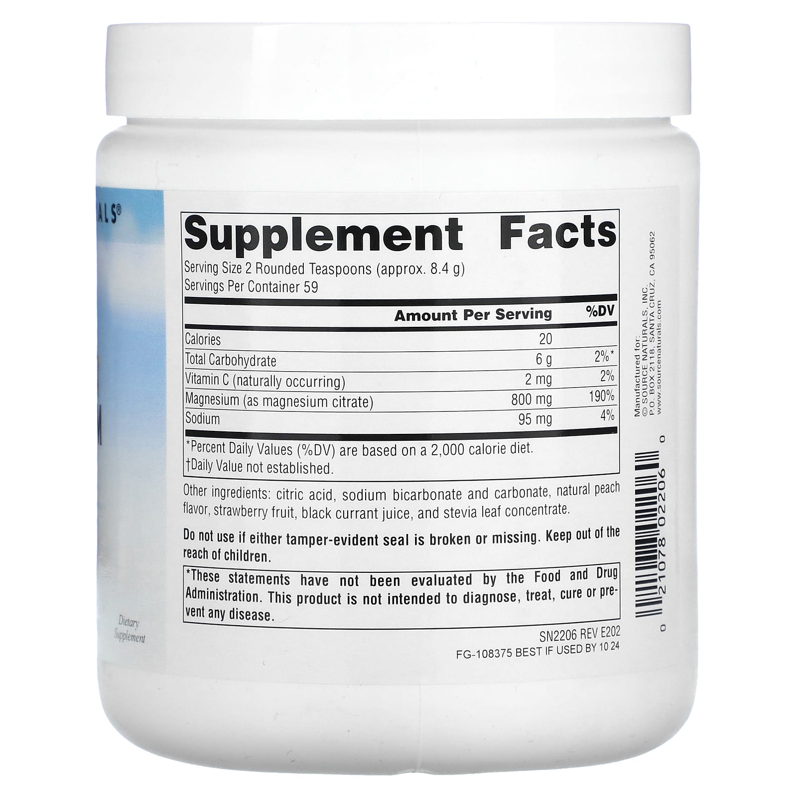 Source Naturals, Magnesium Serene, Berry Flavor, 17.6 oz. (500 g) - Image 2