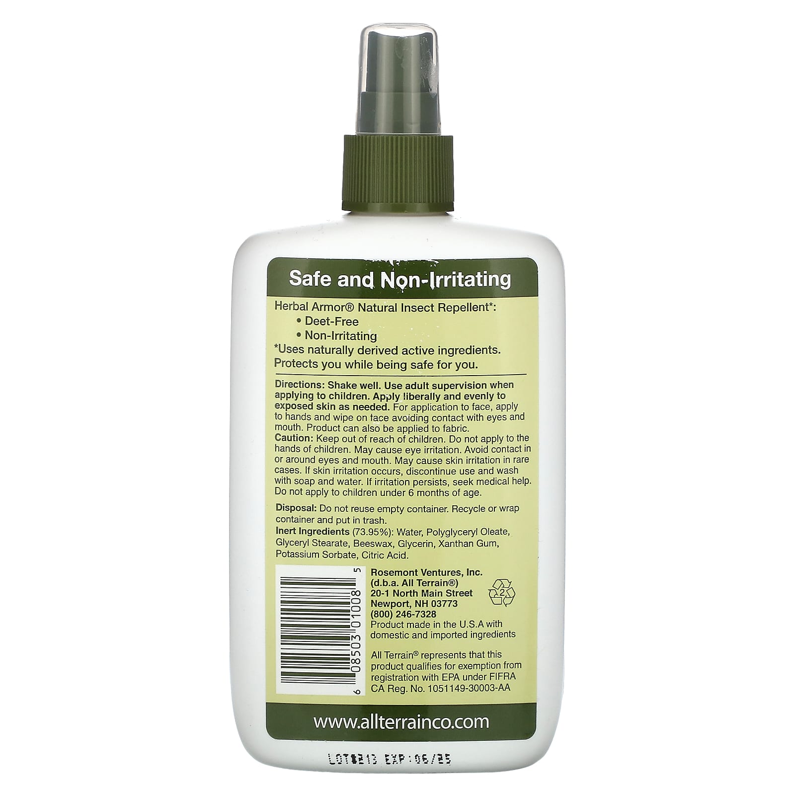 Deet-Free Herbal Armor Natural Insect Repellent Spray, 8 fl oz - Image 2