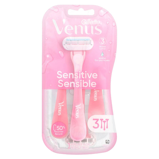 Gillette Venus Sensitive 3-Blade Disposable Razors - Close & Clean - Image 1