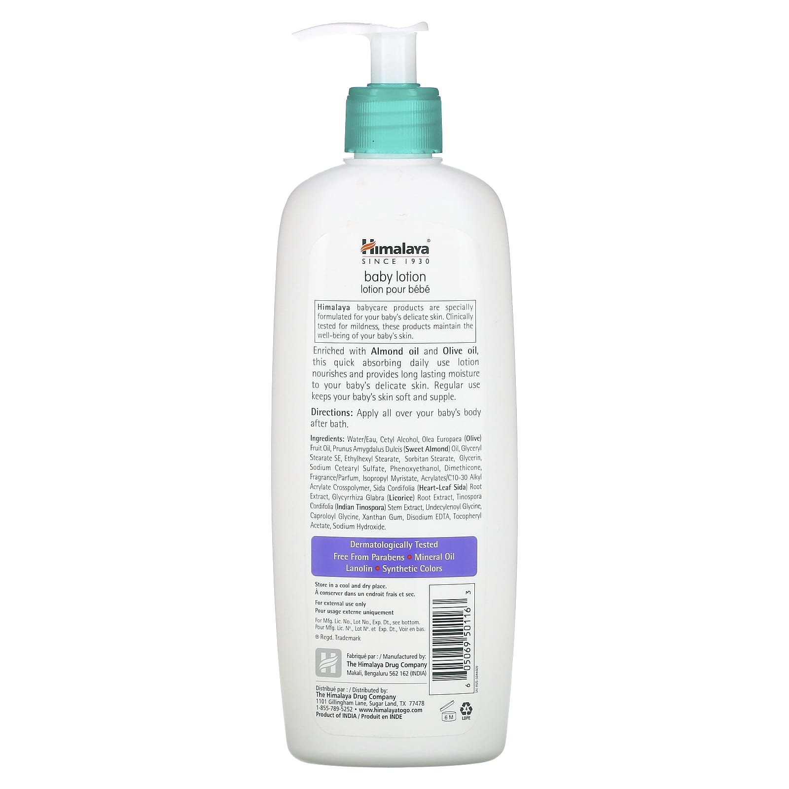 Himalaya Almond & Olive Oil Baby Lotion for Sensitive Skin - 13.53 fl oz - Image 2