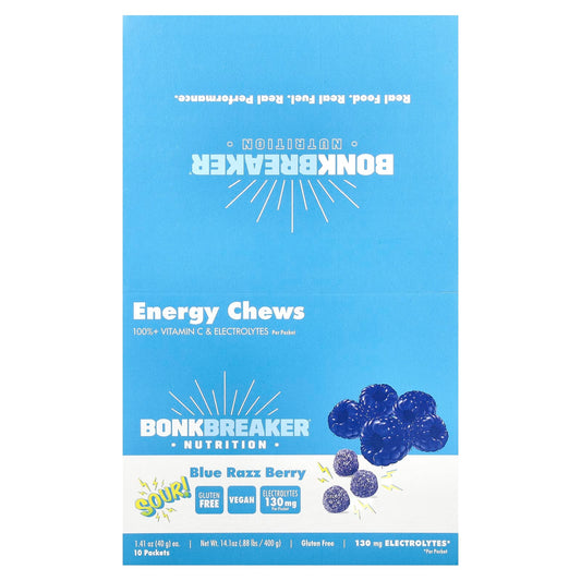 Bonk Breaker Energy Chews | Blue Razz Berry, 10 Packets - Image 1