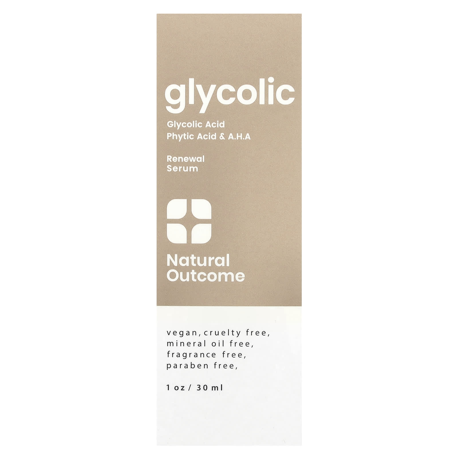 Natural Outcome, Glycolic, Renewal Serum, Fragrance Free, 1 oz (30 ml) - Image 2