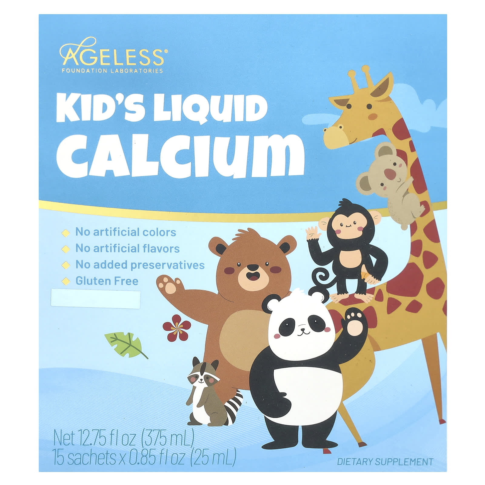 Ageless Liquid Calcium - Kids' Formula for Strong Teeth & Bones - Image 1