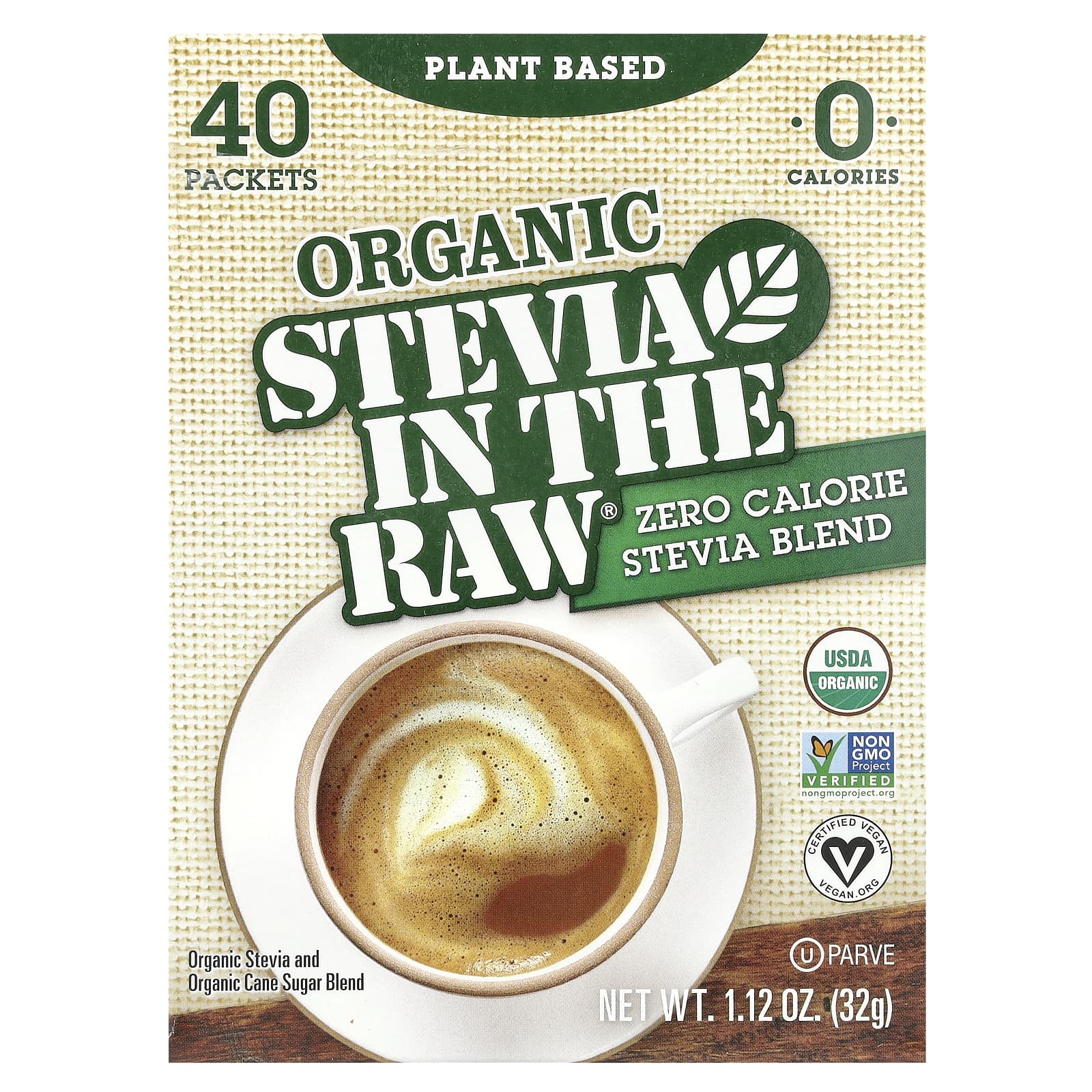 Zero-Calorie Stevia Sweetener by In the Raw - Organic & Vegan - Image 1