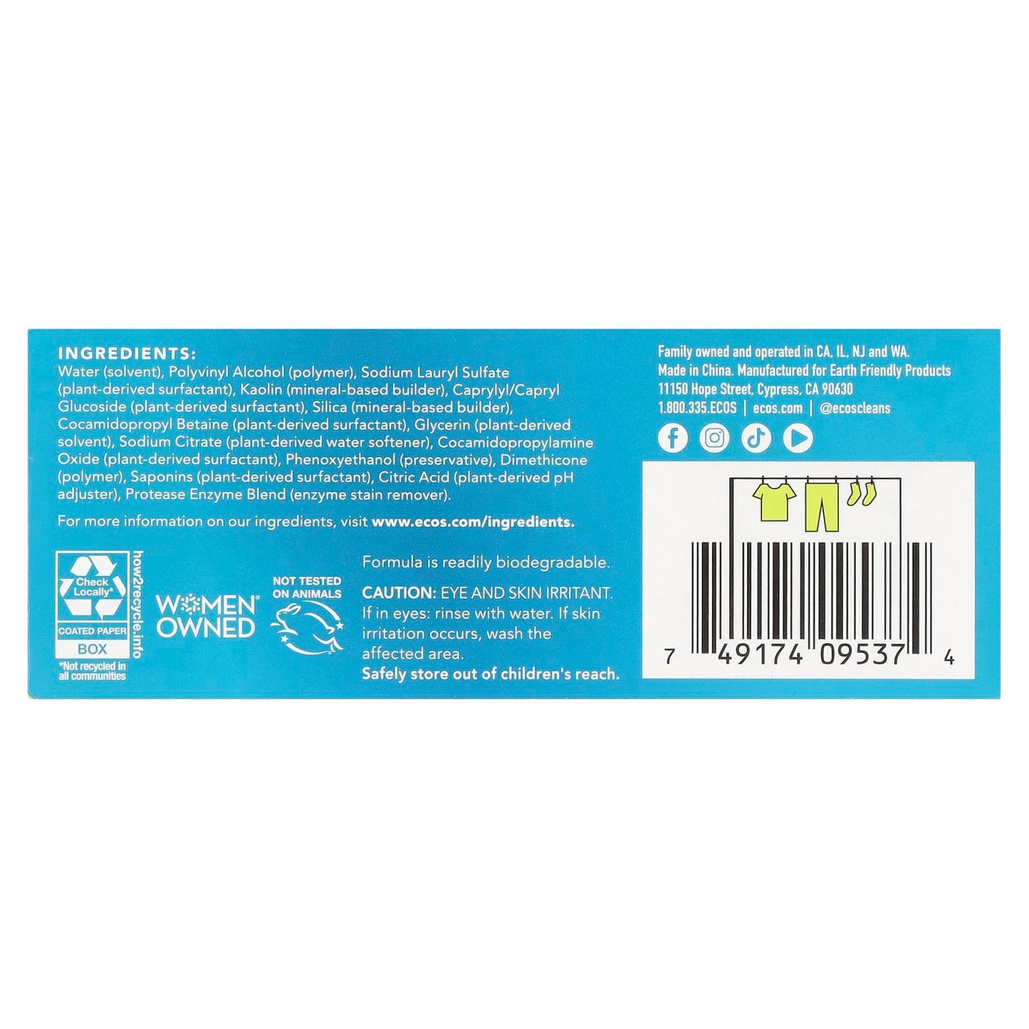 ECOS Free & Clear Laundry Detergent Sheets, 50 Load, Plant Powered, Eco Friendly - Image 2