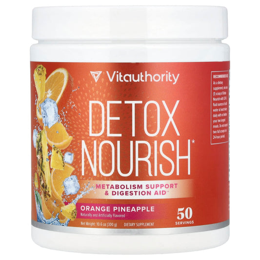 Vitauthority, Detox Nourish, Orange Pineapple, 10.6 oz (300 g) - Image 1