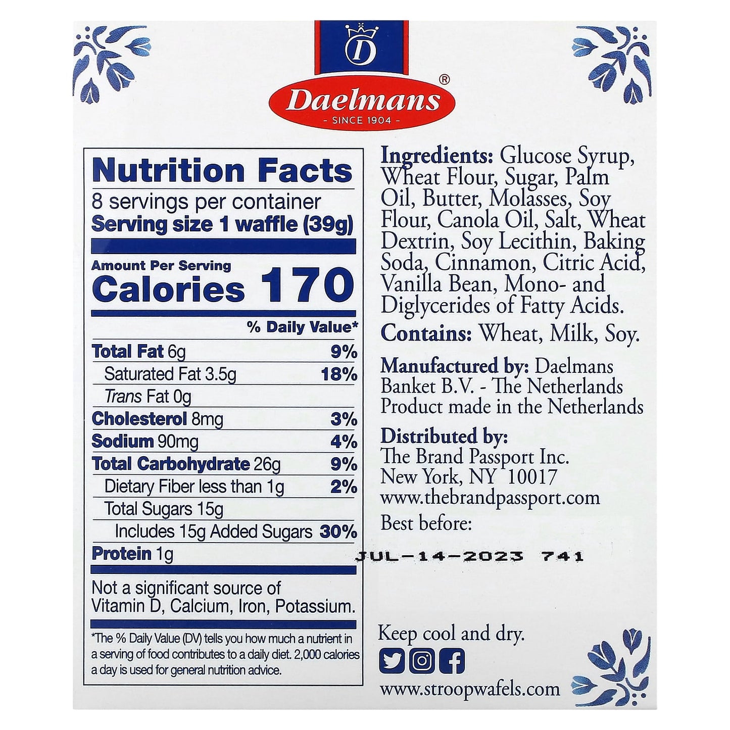 Authentic Dutch Caramel Stroopwafels by Daelmans - 8 Waffles, 10.94 oz - Image 2