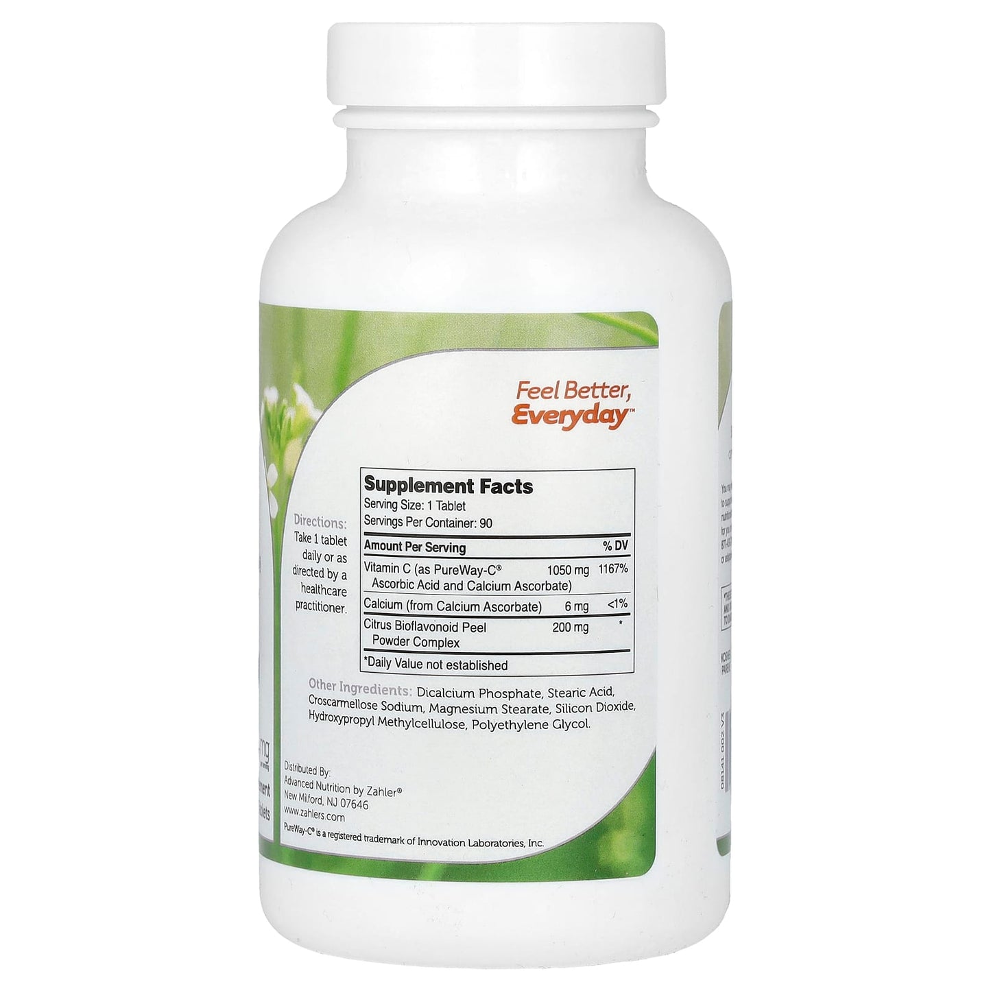 Zahler, Pure Way-C, Vitamin C and Bioflavonoids, 1,000 mg, 90 Tablets - Image 2