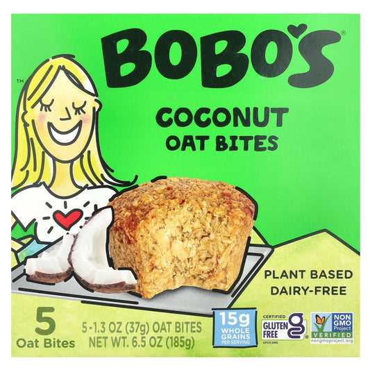 Delicious Coconut Oat Bites by Bobo's - Plant-Based Snacks - Image 1