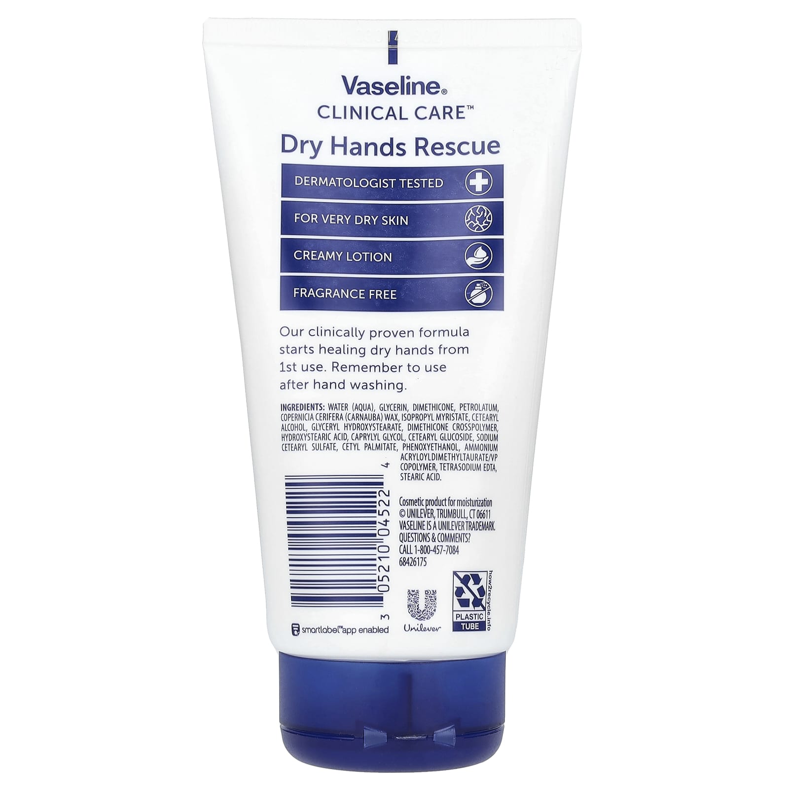 Vaseline, Clinical Care™, Dry Hands Rescue, Fragrance Free, 5.1 fl oz (150 ml) - Image 2