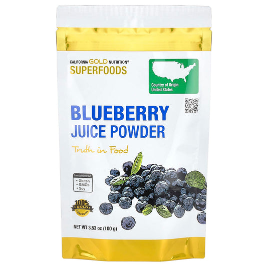 California Gold Nutrition Superfoods Blueberry Juice Powder, 100g - Image 1