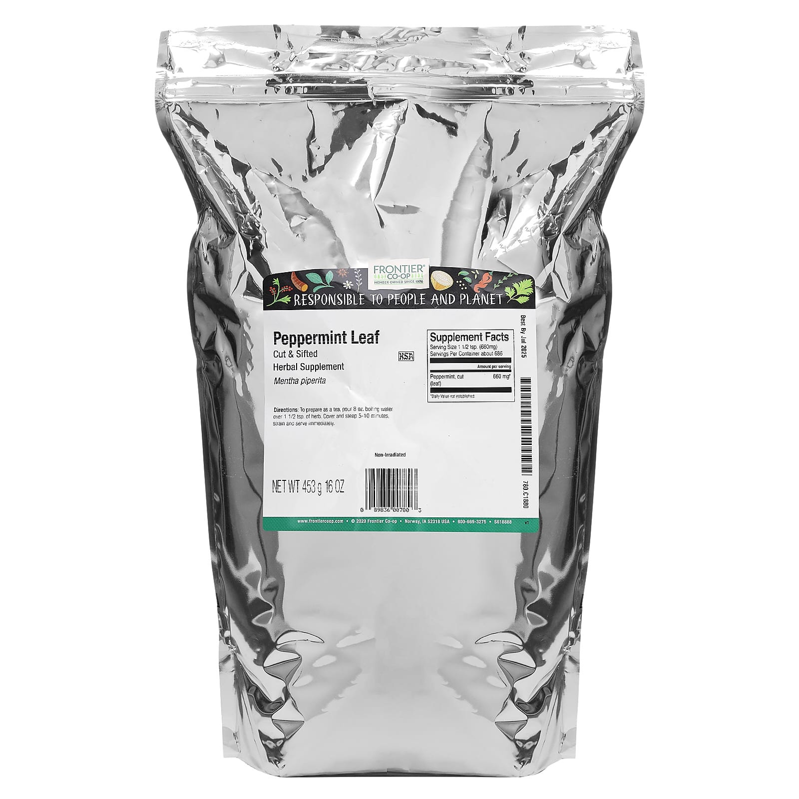 High-Quality Organic Peppermint Leaf Tea - 16 oz by Frontier Co-op - Image 2