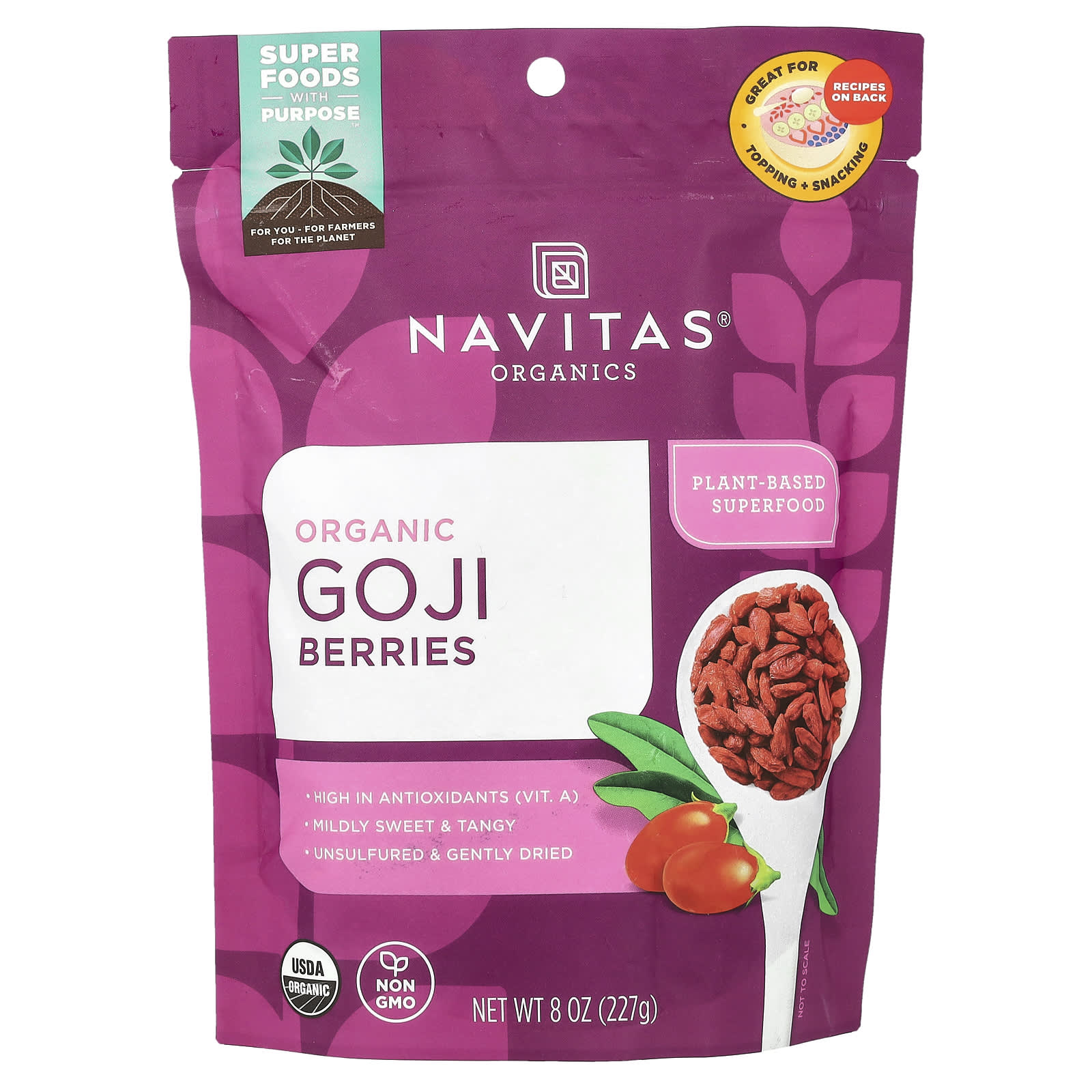 Navitas Organics, Organic Goji Berries, 8 oz (227g) - Image 1