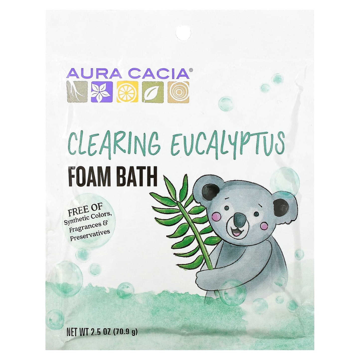 Aura Cacia Clearing Eucalyptus Foam Bath, 2.5 oz - Image 1