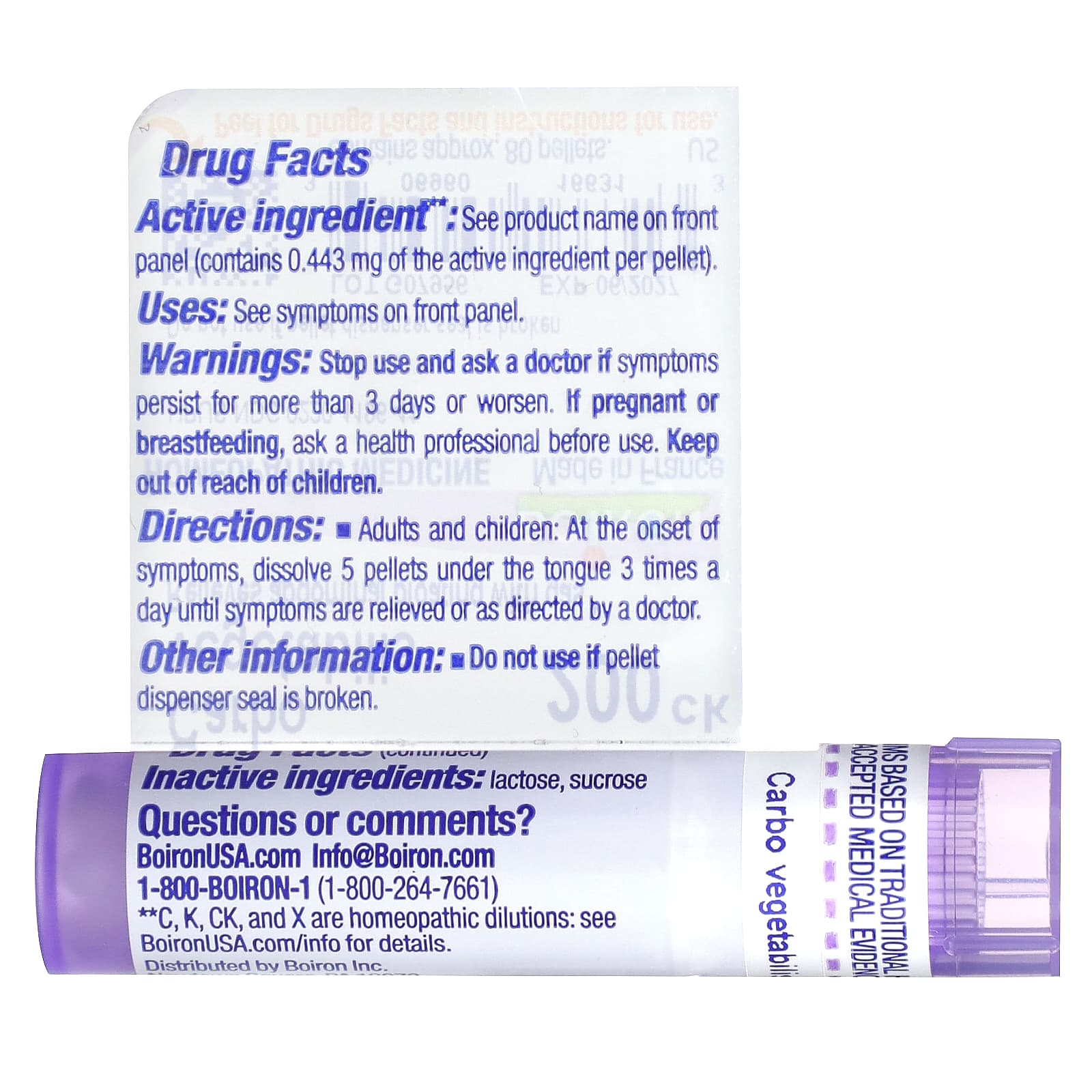 Boiron Carbo Vegetabilis Bloat & Gas Relief, 80 Pellets - Image 2