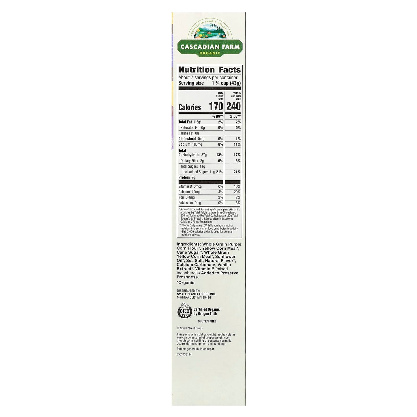Organic Berry Vanilla Puffs Cereal by Cascadian Farm - USDA Organic - Image 2