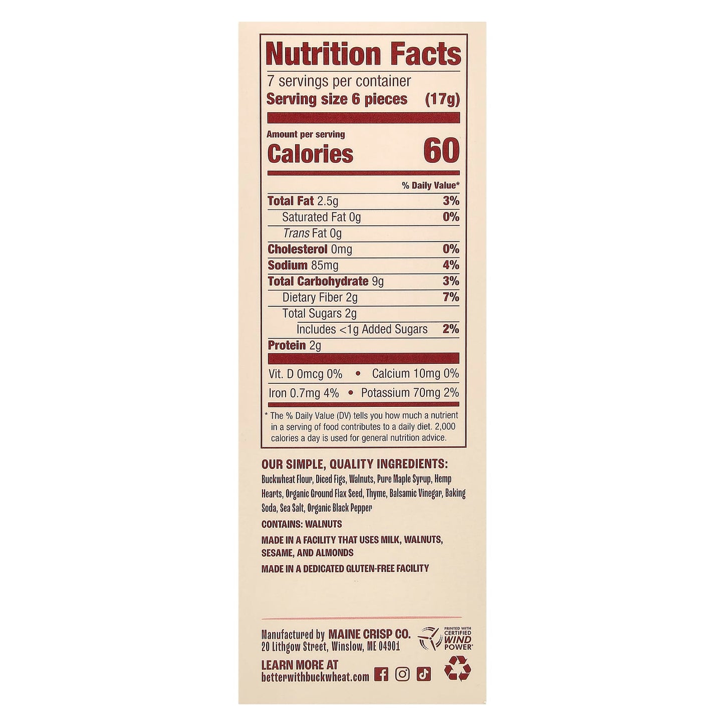 <strong>Maine Crisp Buckwheat Crackers: Savory Fig & Thyme</strong> - Image 2