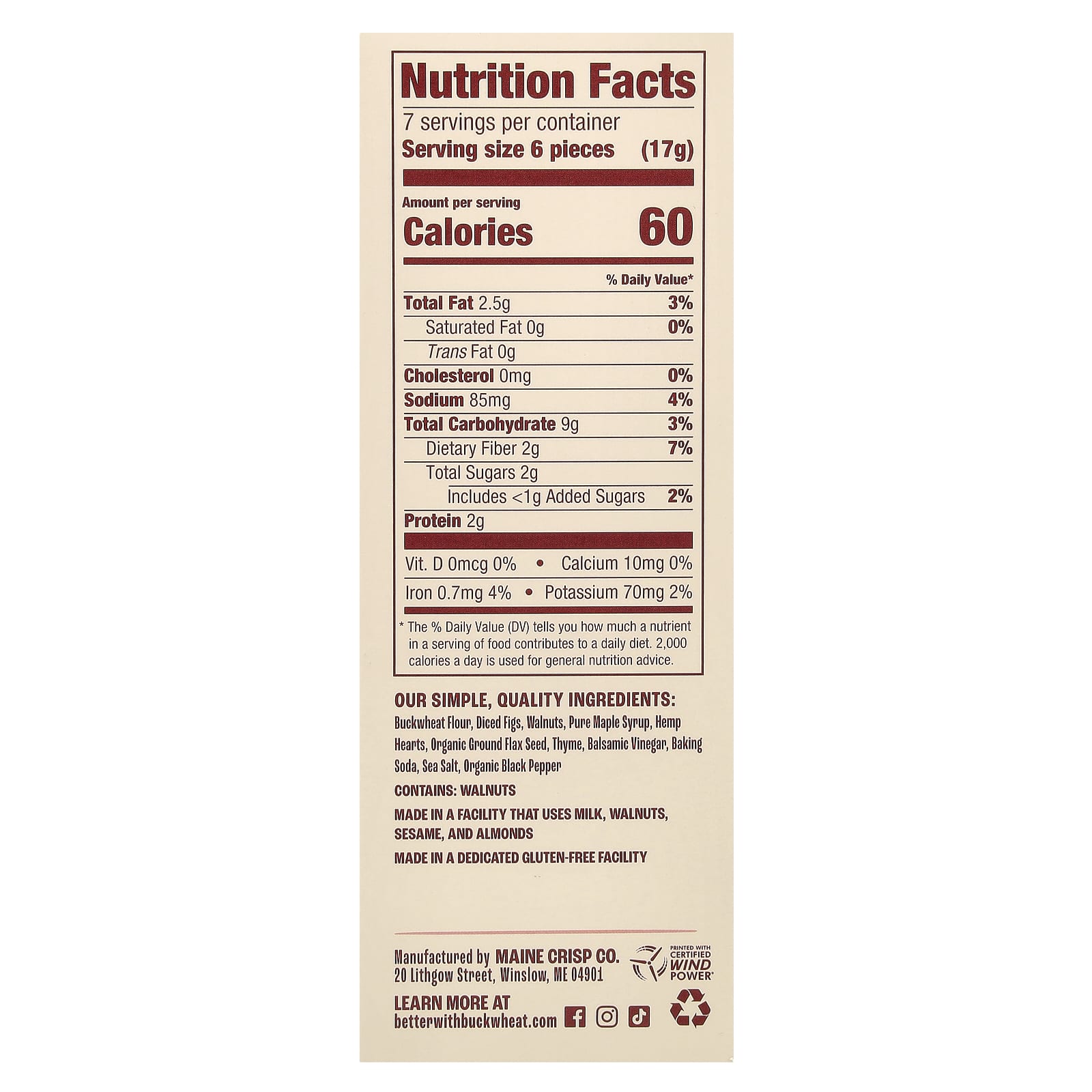 <strong>Maine Crisp Buckwheat Crackers: Savory Fig & Thyme</strong> - Image 2