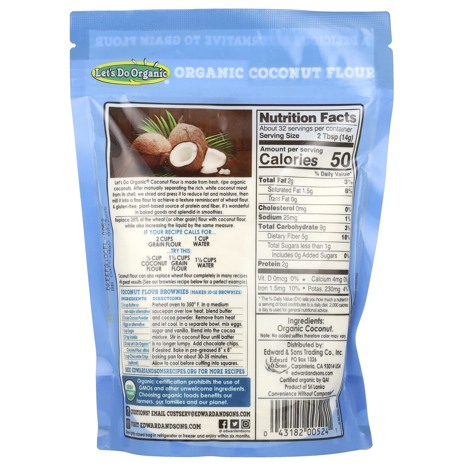 Organic Coconut Flour by Edward & Sons - Gluten Free, Vegan, USDA Organic - Image 2