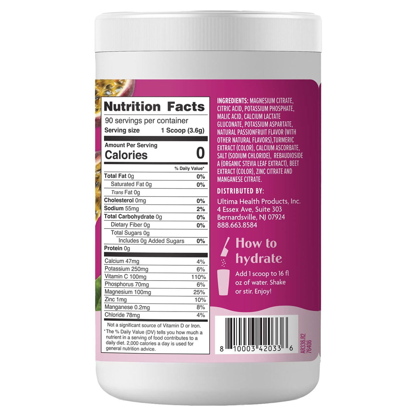Ultima Replenisher, Electrolyte Mix, Passionfruit, 11.4 oz (324 g) - Image 2