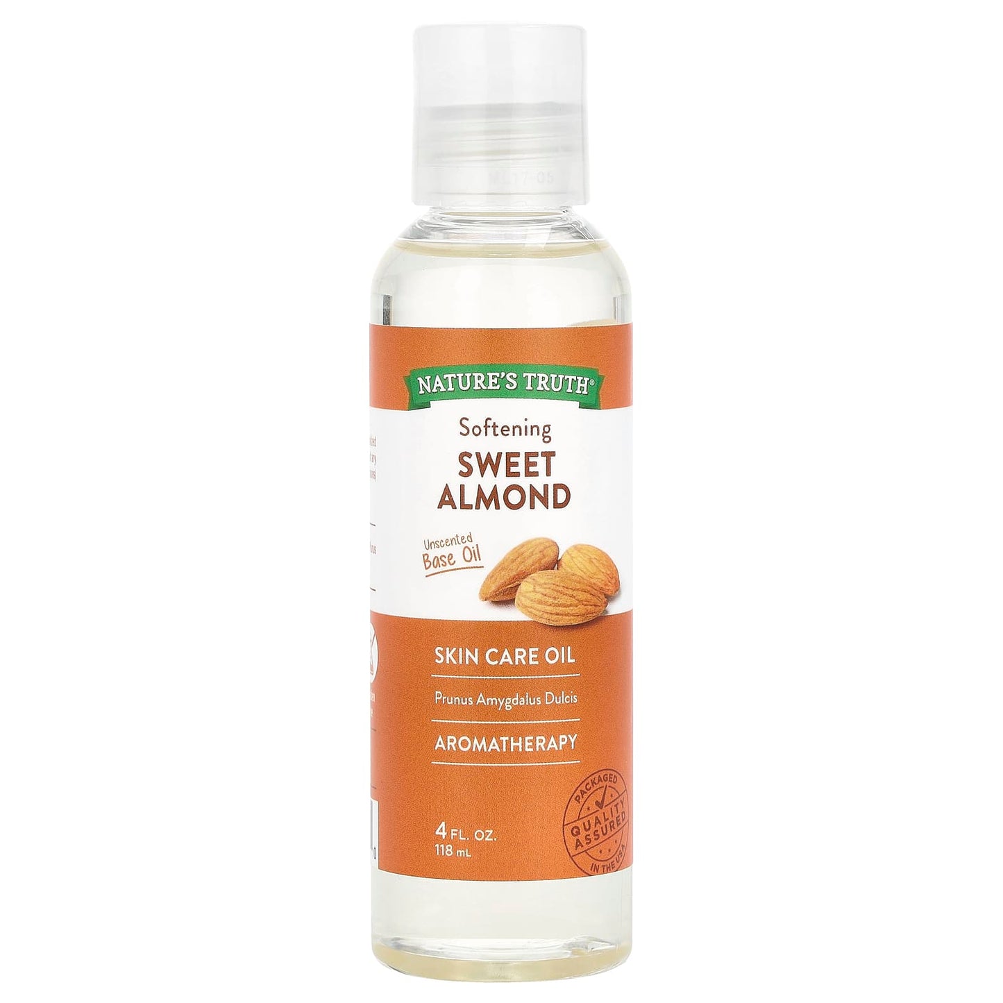 Nature's Truth, Skincare Oil, Softening Sweet Almond, Unscented, 4 fl oz (118 ml) - Image 1