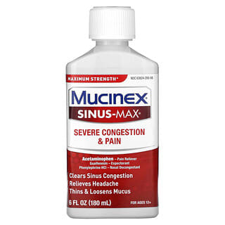 Mucinex Sinus-Max Severe Congestion Pain Relief 6oz 12+