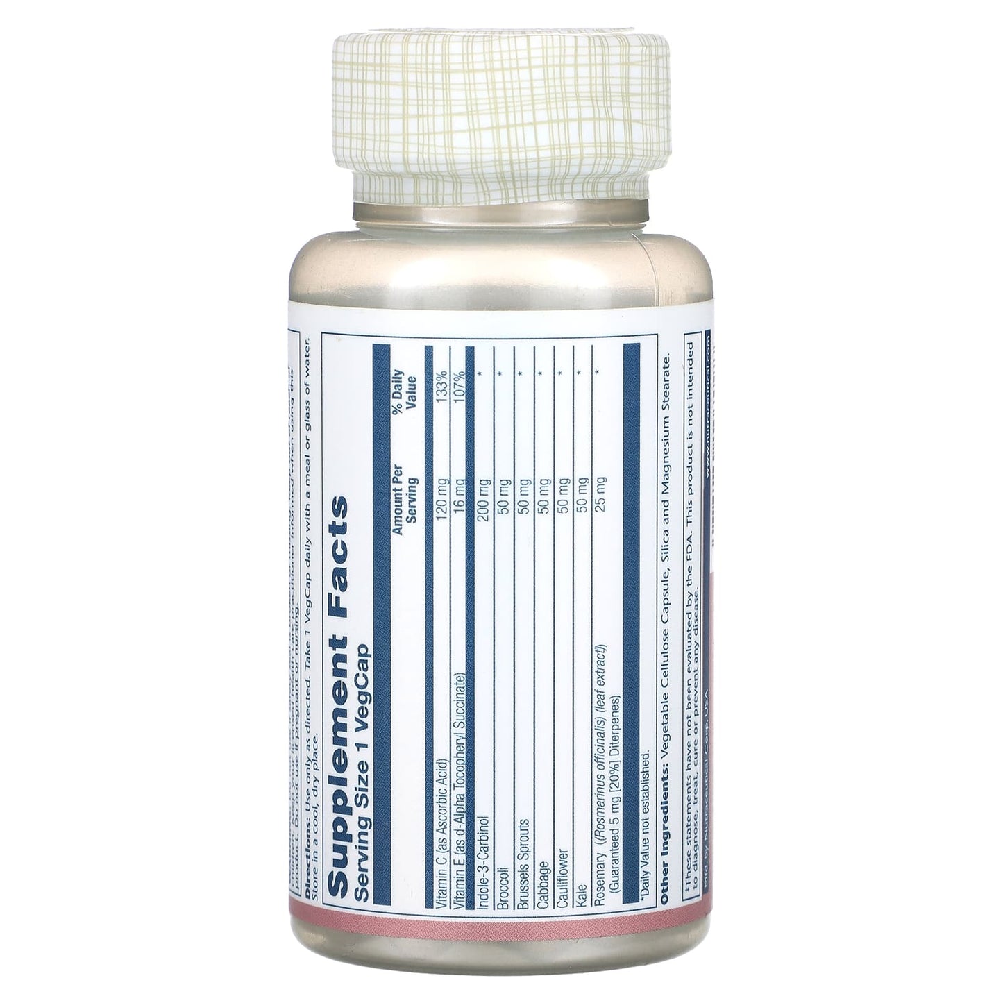 Solaray, Indole-3 Supreme, 200 mg, 30 VegCaps - Image 2