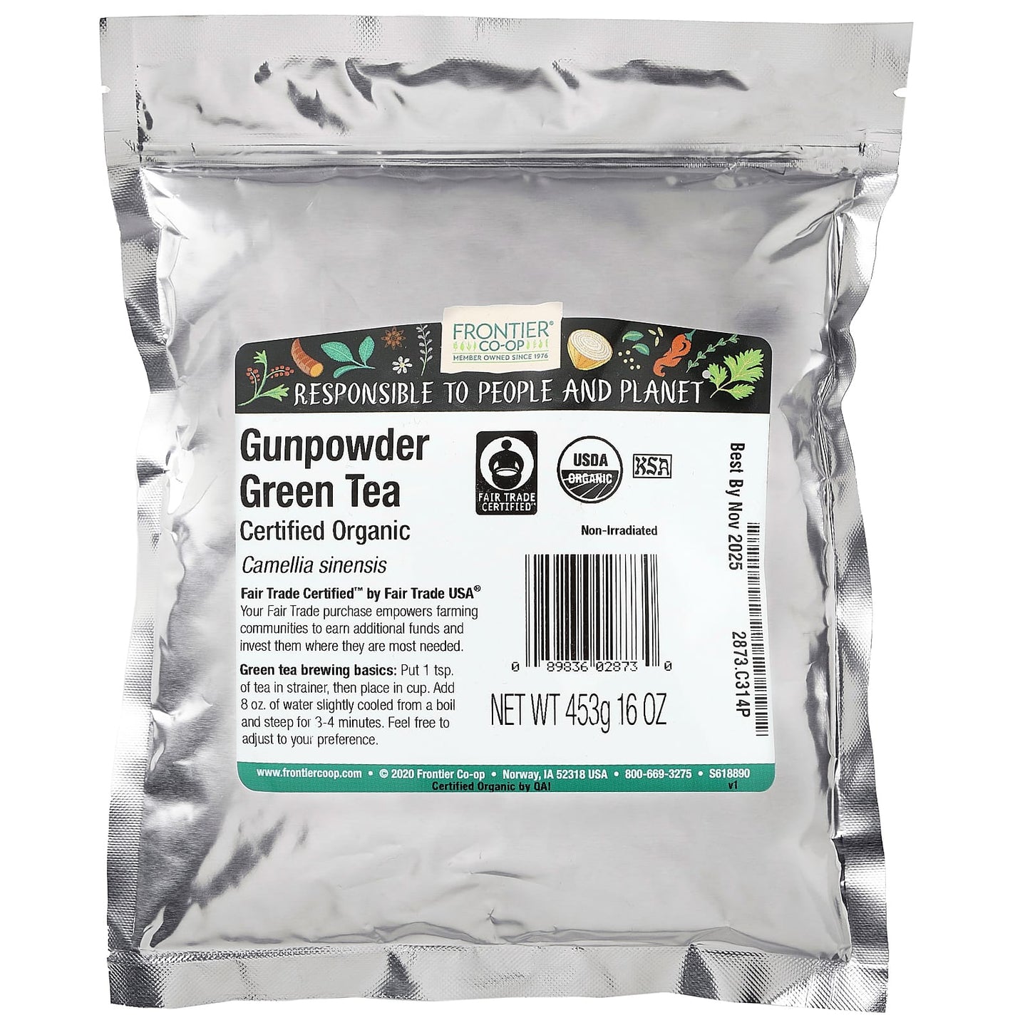 Organic Gunpowder Green Tea | Fair Trade & USDA Certified - Image 2