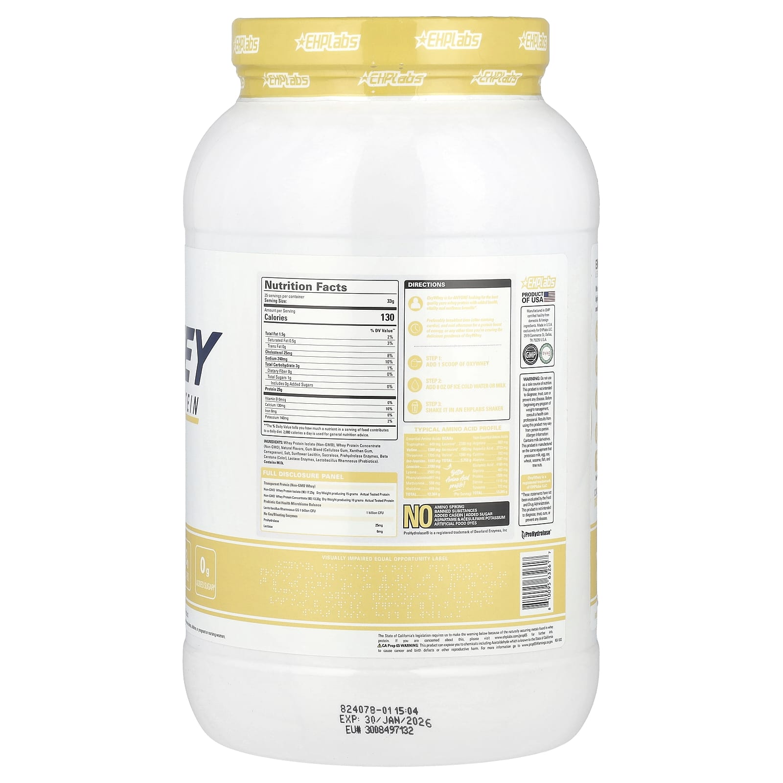 EHPlabs OxyWhey Daily Lean Whey Protein Powder - Non-GMO, Probiotics, and Enzymes - Image 2