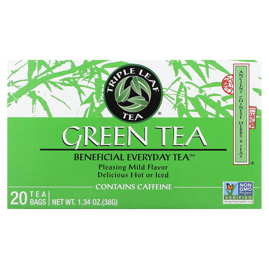 Triple Leaf Tea, Green Tea, 20 Tea Bags, 1.34 oz (38 g) - Image 1