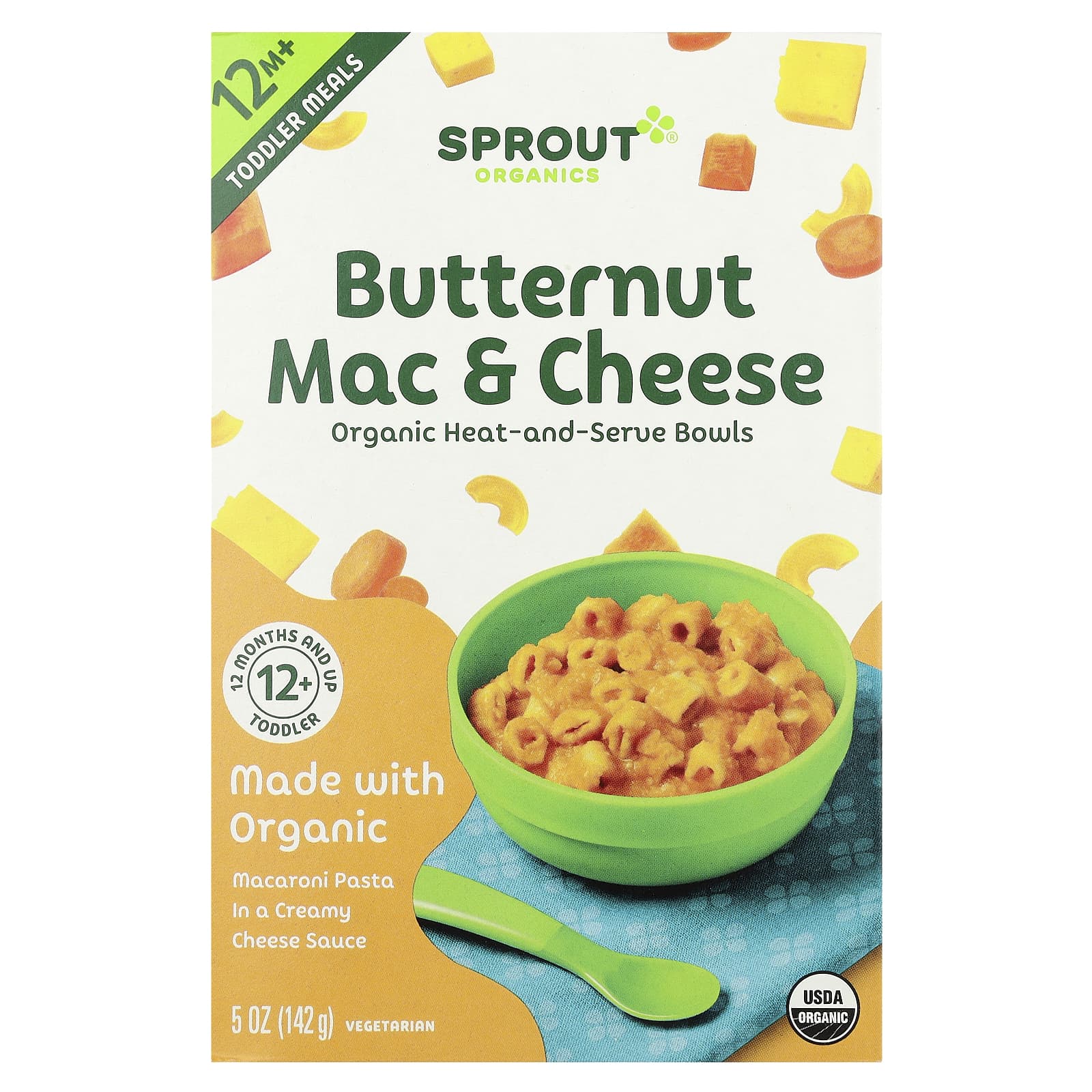 Sprout Organics, Toddler Meals, 12 Months+, Butternut Mac & Cheese, 5 oz (142 g) - Image 1