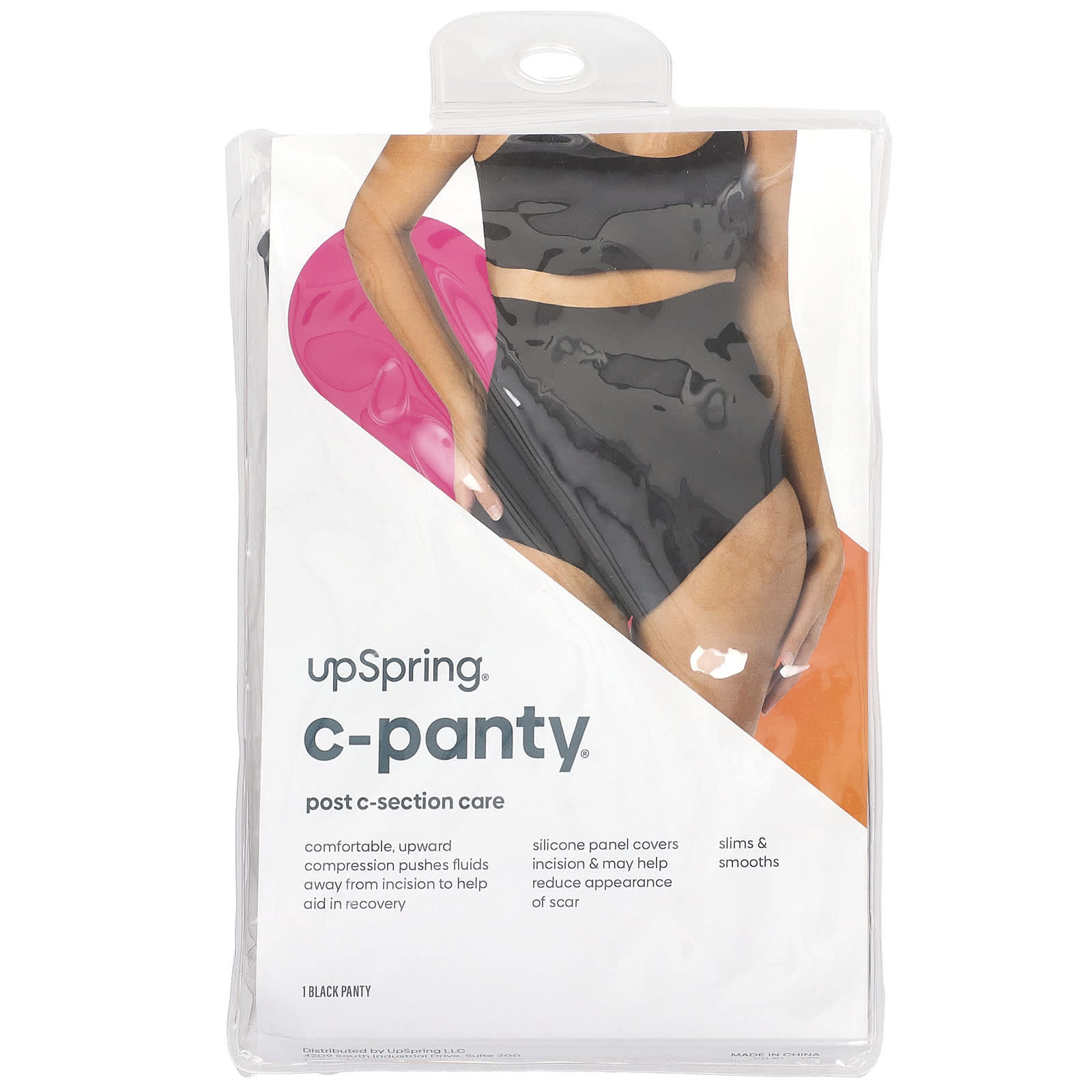 UpSpring, C-Panty®, Post C-Section Care, With Silicon Panel, High Waist, Small/Medium, Black, 1 Count - Image 1